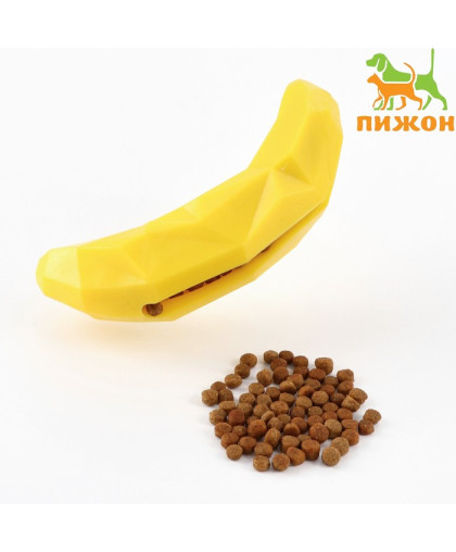 Игрушка для собак Банан для лакомств и сухого корма 14*3,8см желтая Пижон Игрушка для собак Банан для лакомств и сухого корма 14*3,8см желтая Пижон