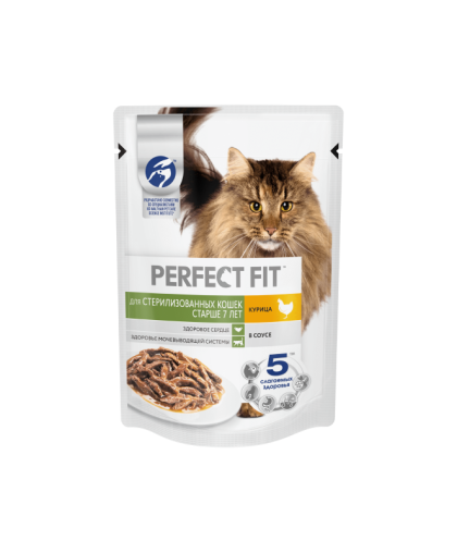 Перфект Фит/Perfect Fit 75 гр пауч корм для кошек 7+ курица*28 Перфект Фит/Perfect Fit 75 гр пауч корм для кошек 7+ курица*28