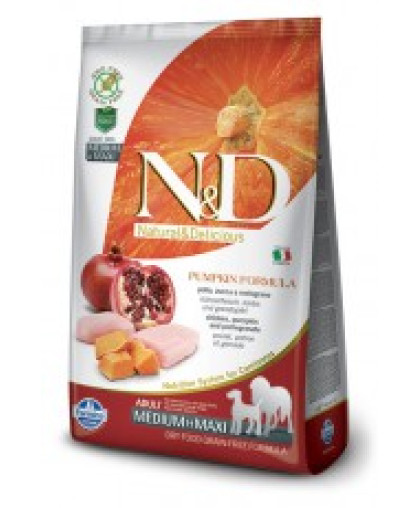 Фармина/Farmina N&D корм для собак средних и крупных пород Курица с гранатом и тыквой 2,5кг Фармина/Farmina N&D корм для собак средних и крупных пород Курица с гранатом и тыквой 2,5кг