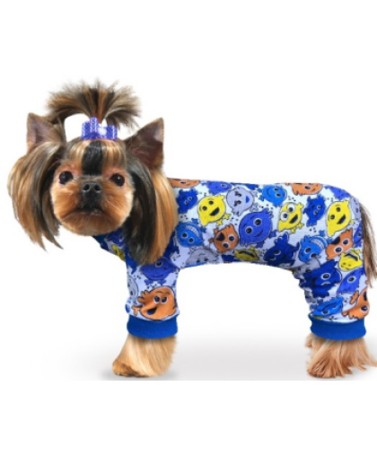  Пыльник Смайл р.ХL спинка  35-40см синий ZooTrend