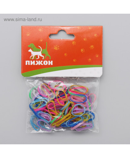 Резинки для животных повышенной прочности микс цветов 100шт Пижон Резинки для животных повышенной прочности микс цветов 100шт Пижон