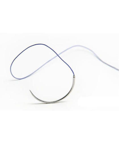  ПГА (полигликолид) №4/0 плетеный 1,5метрик,  0,75м, рассас-ся,колющая игла.