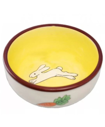 Миска керамическая Заяц/морковка рисунок 150мл 10*5см Миска керамическая Заяц/морковка рисунок 150мл 10*5см
