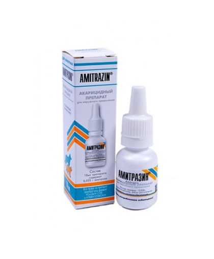  Амитразин  10мл (лечение отодектоза, демодекоза, нотоэдроза)