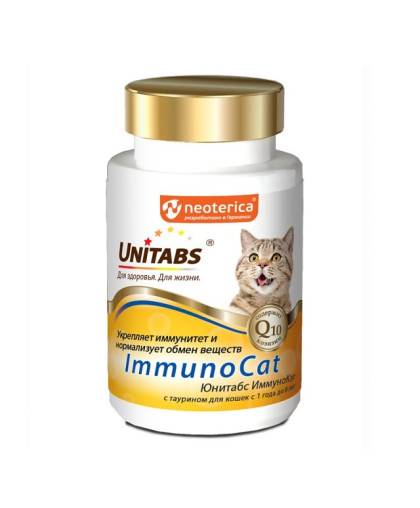 Юнитабс для кошек ИммуноКэт 120таб /1таб-1кг/ (укреп. иммунитет с 1- 8лет)*12 Юнитабс для кошек ИммуноКэт 120таб /1таб-1кг/ (укреп. иммунитет с 1- 8лет)*12