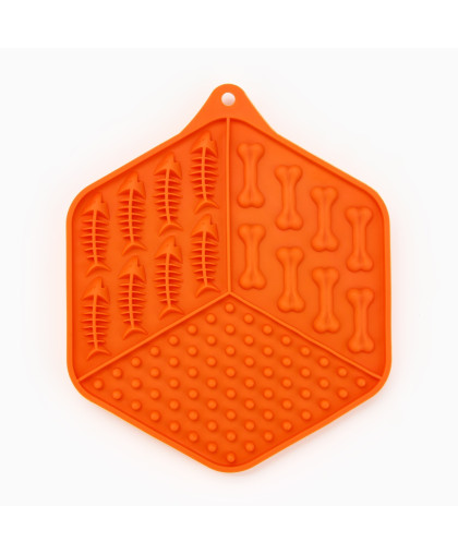 Миска для медленного кормления Лизательный коврик оранжевый 18,5*16см Пижон Миска для медленного кормления Лизательный коврик оранжевый 18,5*16см Пижон