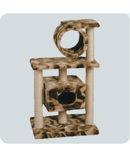 Когтеточка Дом с полками на подставке с трубой 610х530х1050мм Зооник Когтеточка Дом с полками на подставке с трубой 610х530х1050мм Зооник