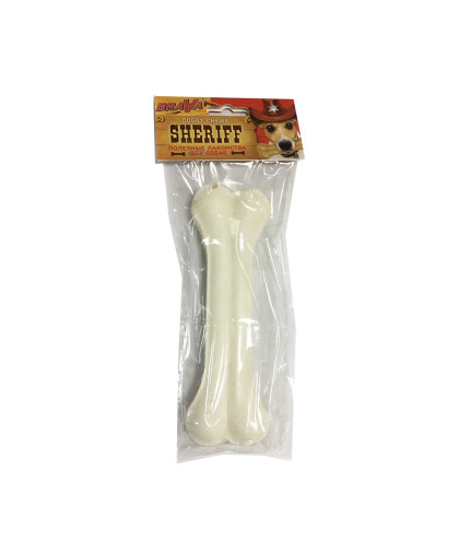  Брава/BraVa Шериф лакомства для собак кость из жил белая 6"/15см  1шт