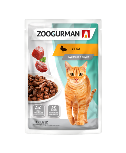 Зоогурман пауч корм для кошек Кусочки в соусе Утка 85гр*30 Зоогурман пауч корм для кошек Кусочки в соусе Утка 85гр*30