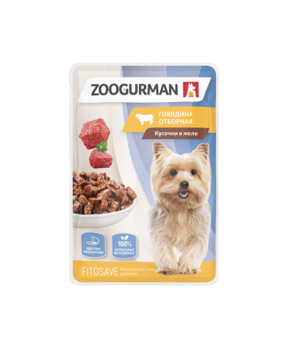 Зоогурман пауч корм для собак Кусочки в желе Говядина отборная 85гр*30 Зоогурман пауч корм для собак Кусочки в желе Говядина отборная 85гр*30