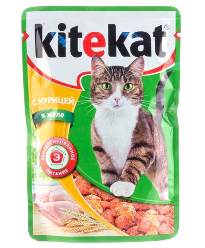  Китекет/Kitekat  85гр корм для кошек курица/желе*28 (пауч)