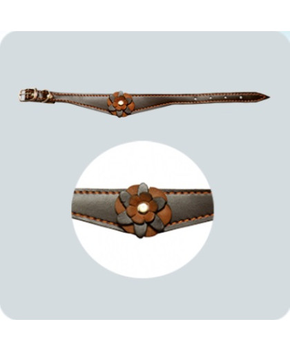  Ошейник фигурный  15мм с цветком 280-370мм Зооник