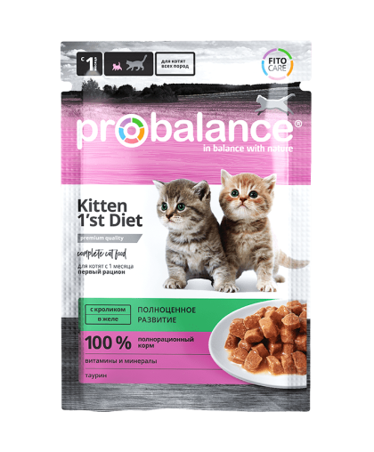 Пробаланс/Probalance пауч корм для котят кролик желе 85гр*28 Пробаланс/Probalance пауч корм для котят кролик желе 85гр*28