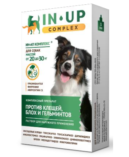  Ин-ап для собак  20-30 кг 3мл капли инсекто-акарицид и антигельминт *5