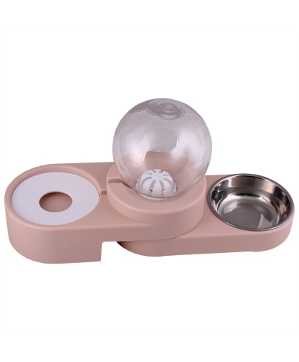 Автопоилка с металлической миской Sphere розовая 400мл PetStandArt Автопоилка с металлической миской Sphere розовая 400мл PetStandArt