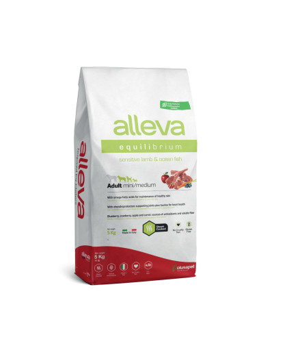 Аллева/Alleva Эквилибриум Сенситив Суперпремиум корм для собак мелк/ср пород Ягненок/океан. рыба 5кг Аллева/Alleva Эквилибриум Сенситив Суперпремиум корм для собак мелк/ср пород Ягненок/океан. рыба 5кг