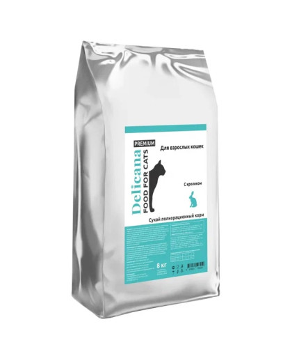 Деликана/Delicana корм для кошек Кролик 8кг Деликана/Delicana корм для кошек Кролик 8кг