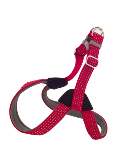  Шлейка нейлон Премиум светоотражающая неопреновый подклад  25мм 31-37/36-43см красный Каскад