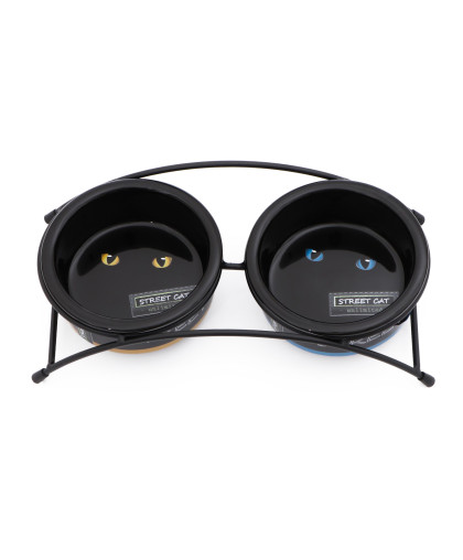 Подставка +2 миски керамические 2*250мл Пижон Подставка +2 миски керамические 2*250мл Пижон