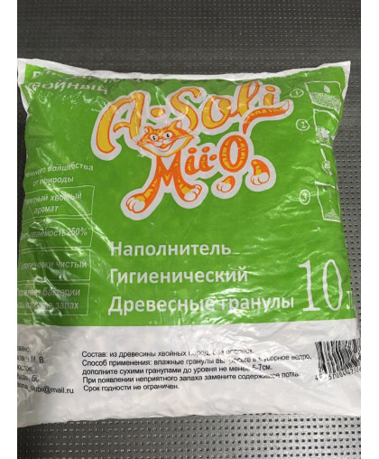 Наполнитель древесный впитывающий А-Соли/A-Soli Mii-o Хвойный 10л/5,16кг*2 Наполнитель древесный впитывающий А-Соли/A-Soli Mii-o Хвойный 10л/5,16кг*2