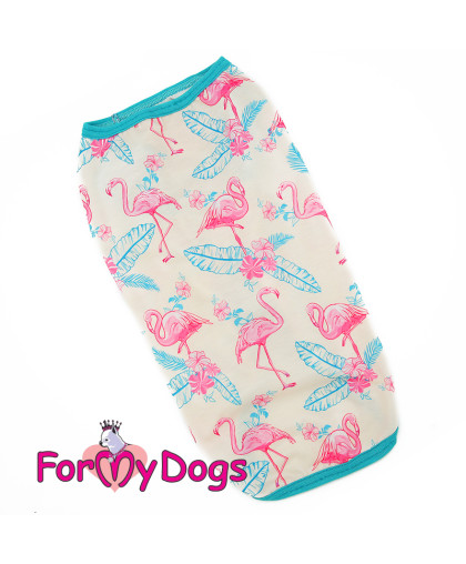 Майка для собак рА3, спинка 40см Фламинго белая Formydogs Майка для собак рА3, спинка 40см Фламинго белая Formydogs