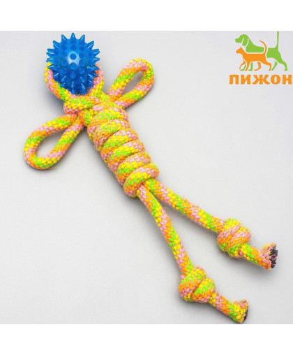 Игрушка для собак канатная Человечек с мячиком 24см Пижон Игрушка для собак канатная Человечек с мячиком 24см Пижон