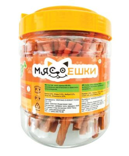  Мясоешки лакомства для собак Куриные колбаски  1шт (80шт)