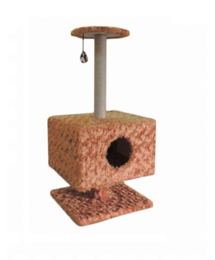 Когтеточка Дом Квадратный с подставкой мех 010 (СА)