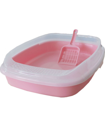 Туалет для кошек с бортом средний светло-розовый 46*36,3*11см Уют Туалет для кошек с бортом средний светло-розовый 46*36,3*11см Уют