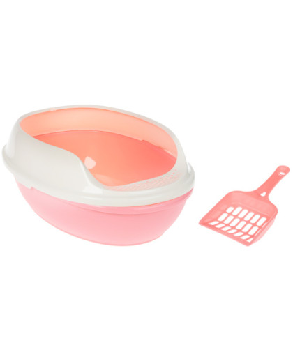 Туалет для кошек с бортом овальный без решетки розовый 50*38*20см Уют Туалет для кошек с бортом овальный без решетки розовый 50*38*20см Уют