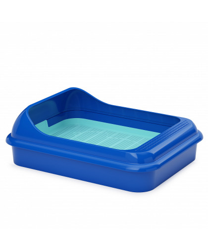 Туалет для кошек с высоким бортом сеткой 45*35*15 см синий Альтернатива Туалет для кошек с высоким бортом сеткой 45*35*15 см синий Альтернатива