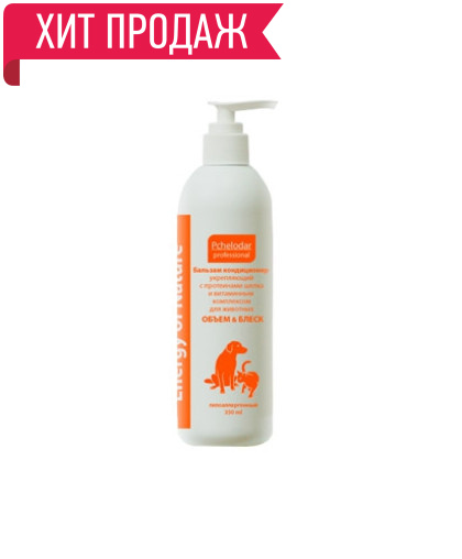 Бальзам-кондиционер Пчелодар для собак и кошек укрепляющий с протеином шелка и вит. комплек 350мл*20 Бальзам-кондиционер Пчелодар для собак и кошек укрепляющий с протеином шелка и вит. комплек 350мл*20