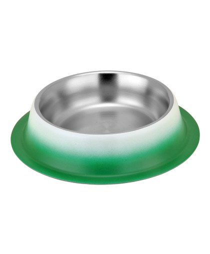  Миска металлическая с резинкой  250мл зеленая Зооник