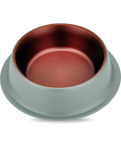  Миска металлическая противоскользящая Zaara  250мл серая медь Зооник