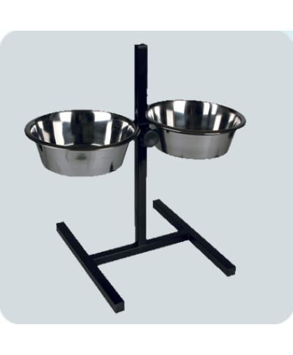Подставка + 2 миски металлические 2*4л регулируемая квадратная бронза Зооник Подставка + 2 миски металлические 2*4л регулируемая квадратная бронза Зооник