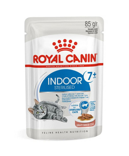  Роял Канин/Royal Canin пауч  85гр корм для кошек Индор Стерилайзд 7+ кусочки в соусе*12
