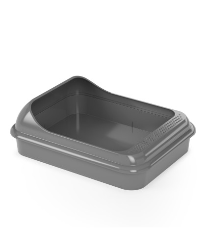  Туалет для кошек Верный друг  45,5*35,5*15 см серый-металлик Альтернатива