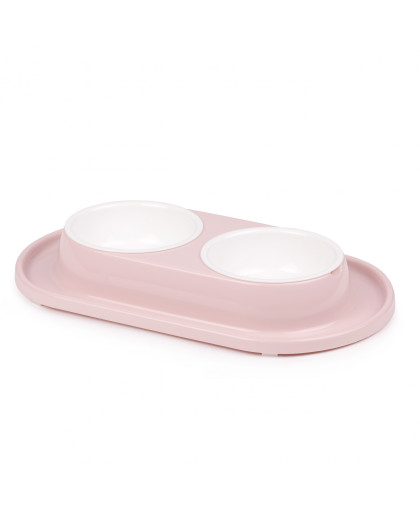 Миска пластиковая Лекси двойная на подставке 300мл розовая 35,5*21,5*5 см Альтернатива Миска пластиковая Лекси двойная на подставке 300мл розовая 35,5*21,5*5 см Альтернатива
