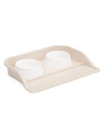 Миска пластиковая набор 2 миски 300мл + подставка 410*300*60мм бежевый Альтернатива Миска пластиковая набор 2 миски 300мл + подставка 410*300*60мм бежевый Альтернатива