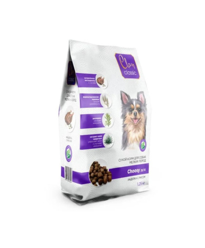 Клан/Clan Classic Choosy корм для собак мелких пород индейка/рис 1,25кг*6 Клан/Clan Classic Choosy корм для собак мелких пород индейка/рис 1,25кг*6