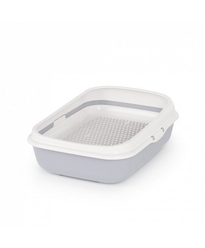 Туалет для кошек с высоким бортом сеткой 42*31*14,5 см серый Альтернатива Туалет для кошек с высоким бортом сеткой 42*31*14,5 см серый Альтернатива