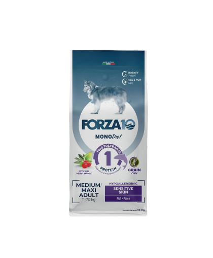 Форца10/Forza10 DietMONO корм для собак средних и крупных пород с чувствительной кожей Рыба 10кг Форца10/Forza10 DietMONO корм для собак средних и крупных пород с чувствительной кожей Рыба 10кг