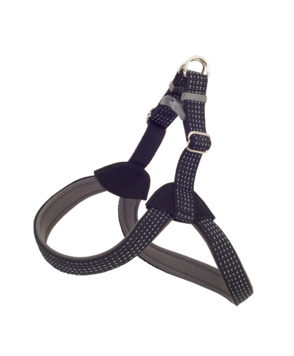  Шлейка нейлон Премиум светоотражающая неопреновый подклад  30мм 38-46/44-50см черный Каскад