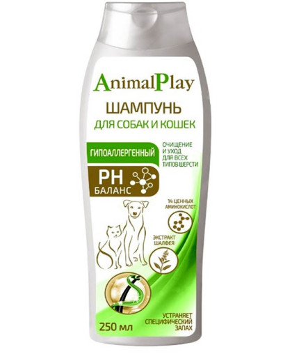 Шампунь Энимал плей/Animal Play для собак и кошек Гипоаллерг. с аминокисл. с экстрактом шалфея 250мл Шампунь Энимал плей/Animal Play для собак и кошек Гипоаллерг. с аминокисл. с экстрактом шалфея 250мл