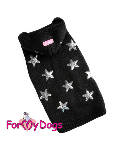 Джемпер для собак р10-12, спинка 25см черный с капюшоном Formydogs Джемпер для собак р10-12, спинка 25см черный с капюшоном Formydogs