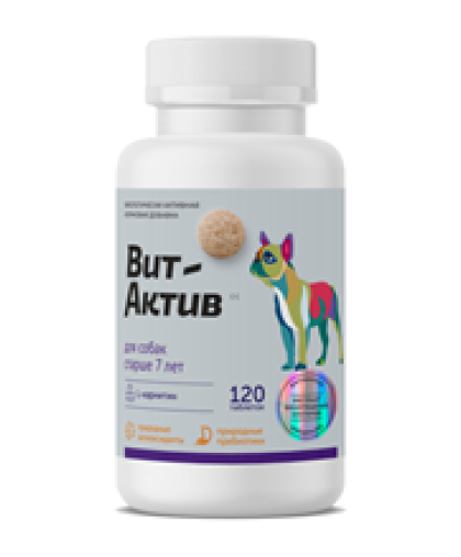 Вит-Актив для собак старше 7лет 120таб*6 Вит-Актив для собак старше 7лет 120таб*6