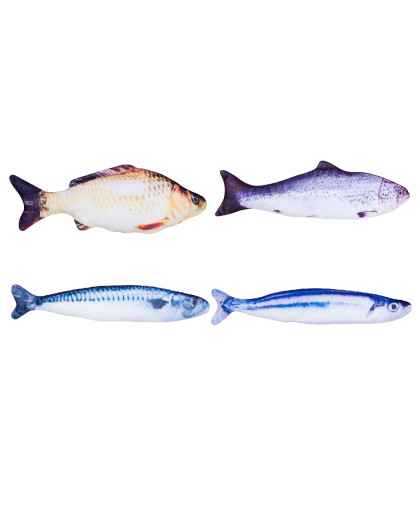 Игрушка для кошек Карп, скумбрия, селедка, форель с валерианой в ассортименте 23см Антицарапки Игрушка для кошек Карп, скумбрия, селедка, форель с валерианой в ассортименте 23см Антицарапки