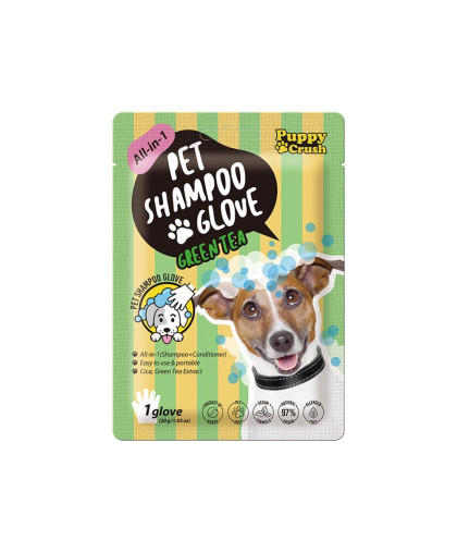 Перчатка с шампуневой пропиткой для кошек и собак Зеленый чай Паппи Краш/Puppy Crush Перчатка с шампуневой пропиткой для кошек и собак Зеленый чай Паппи Краш/Puppy Crush