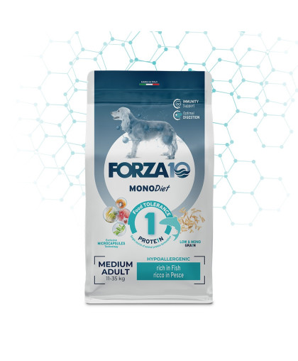 Форца10/Forza10 Diet корм для собак средних пород гипоаллергенный Рыба 12кг Форца10/Forza10 Diet корм для собак средних пород гипоаллергенный Рыба 12кг