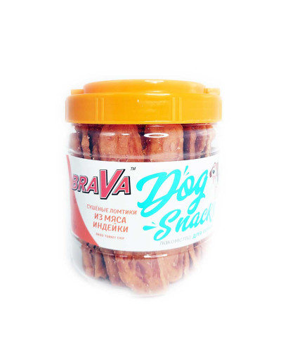 Брава/BraVa лакомства для собак сушеные ломтики из Индейки 700гр Брава/BraVa лакомства для собак сушеные ломтики из Индейки 700гр
